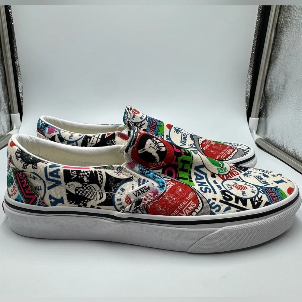Vans NWT Classic Slip On Logo Mashup Print Sneakers 8W 6.5M - Picture 4 of 8